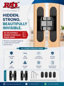 2D Adjustable Hidden Hydraulic Door Hinge